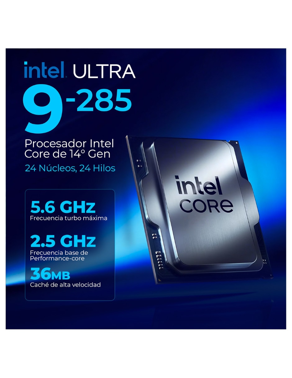 Computadora gamer dxtu916gb5xemtpw 27 pulgadas Full HD Intel core ultra 9 integradas 16 GB RAM 1 TB SSD 3