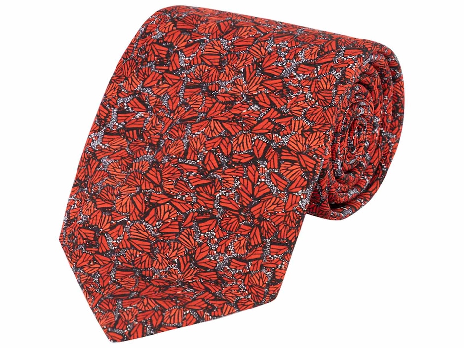 Corbata pineda covalin slim seda roja estampada