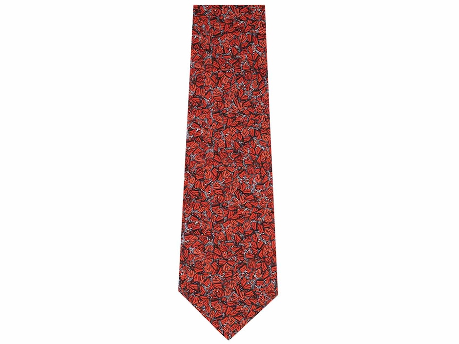 Corbata pineda covalin slim seda roja estampada