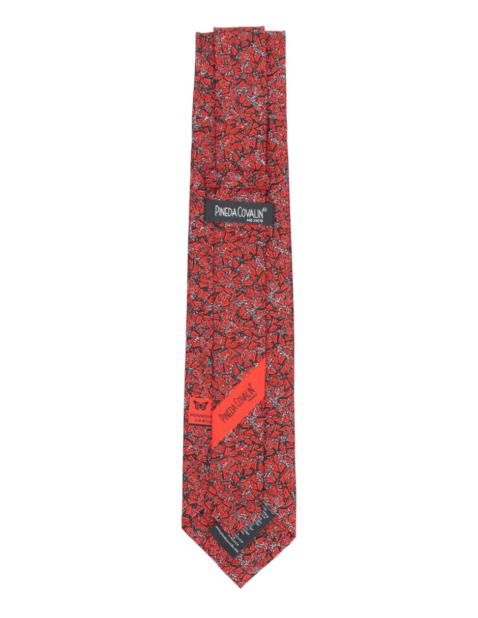 Corbata pineda covalin slim seda roja estampada