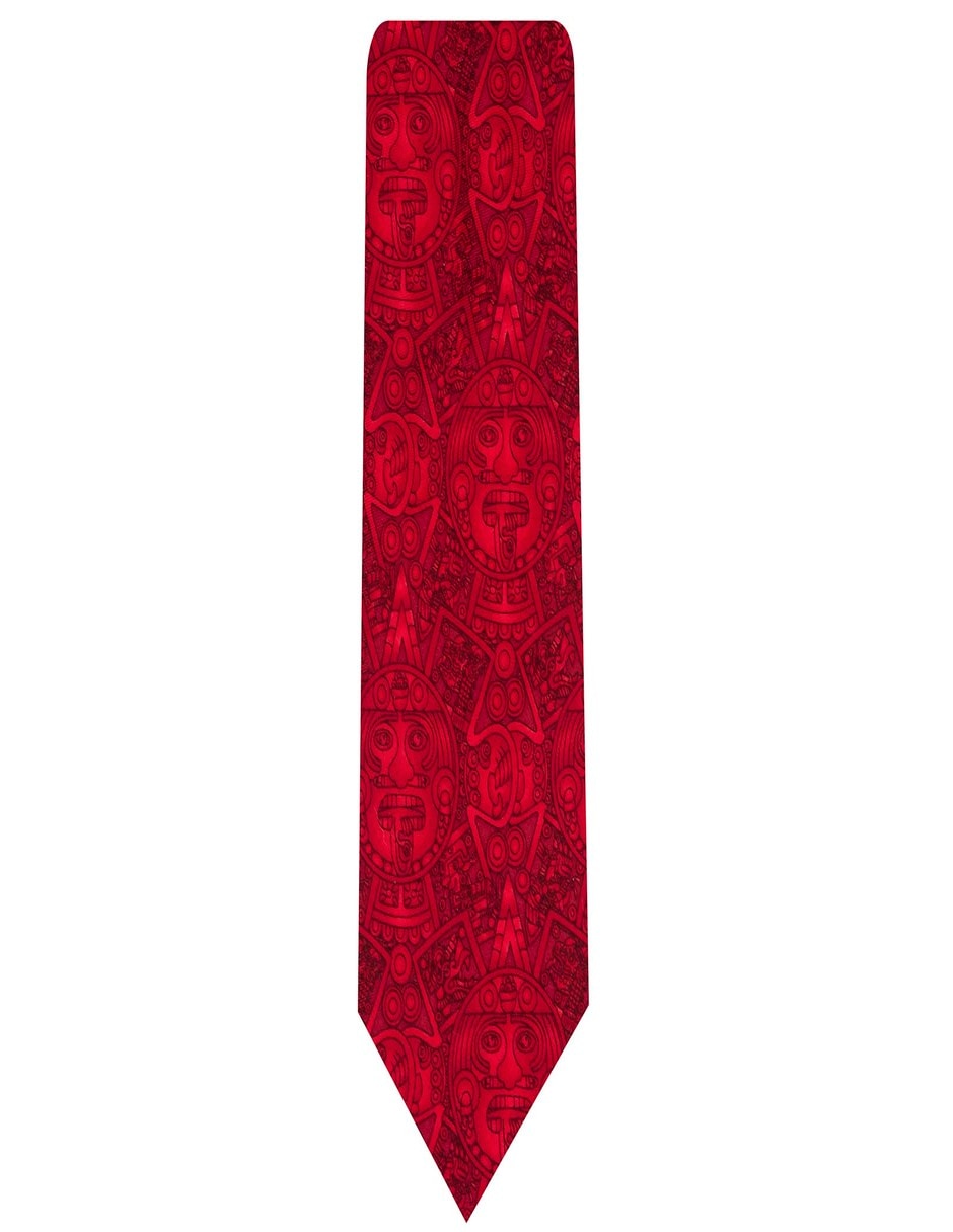 Corbata piedra del sol regular de seda estampado gráfico para