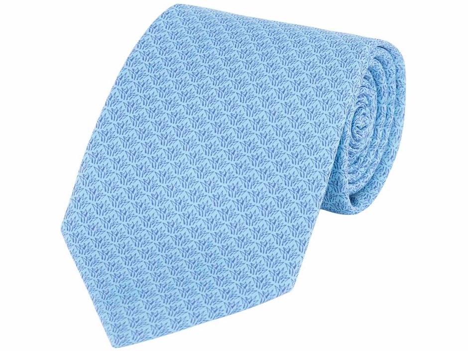 Corbata pineda covalin slim seda azul estampada