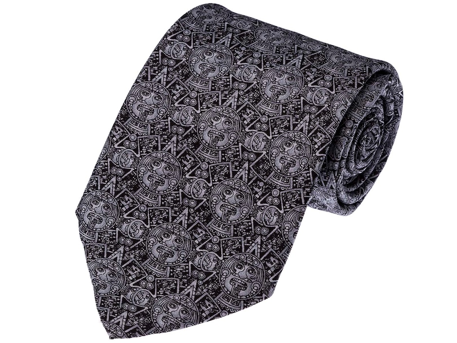 Corbata pineda covalin slim seda negra estampada 1