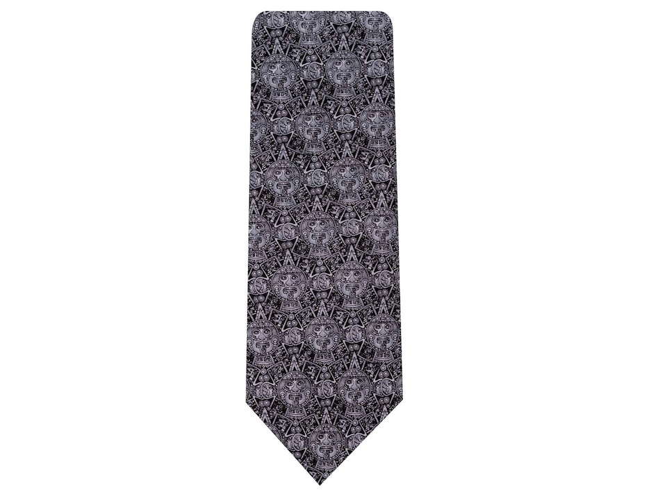 Corbata pineda covalin slim seda negra estampada 2