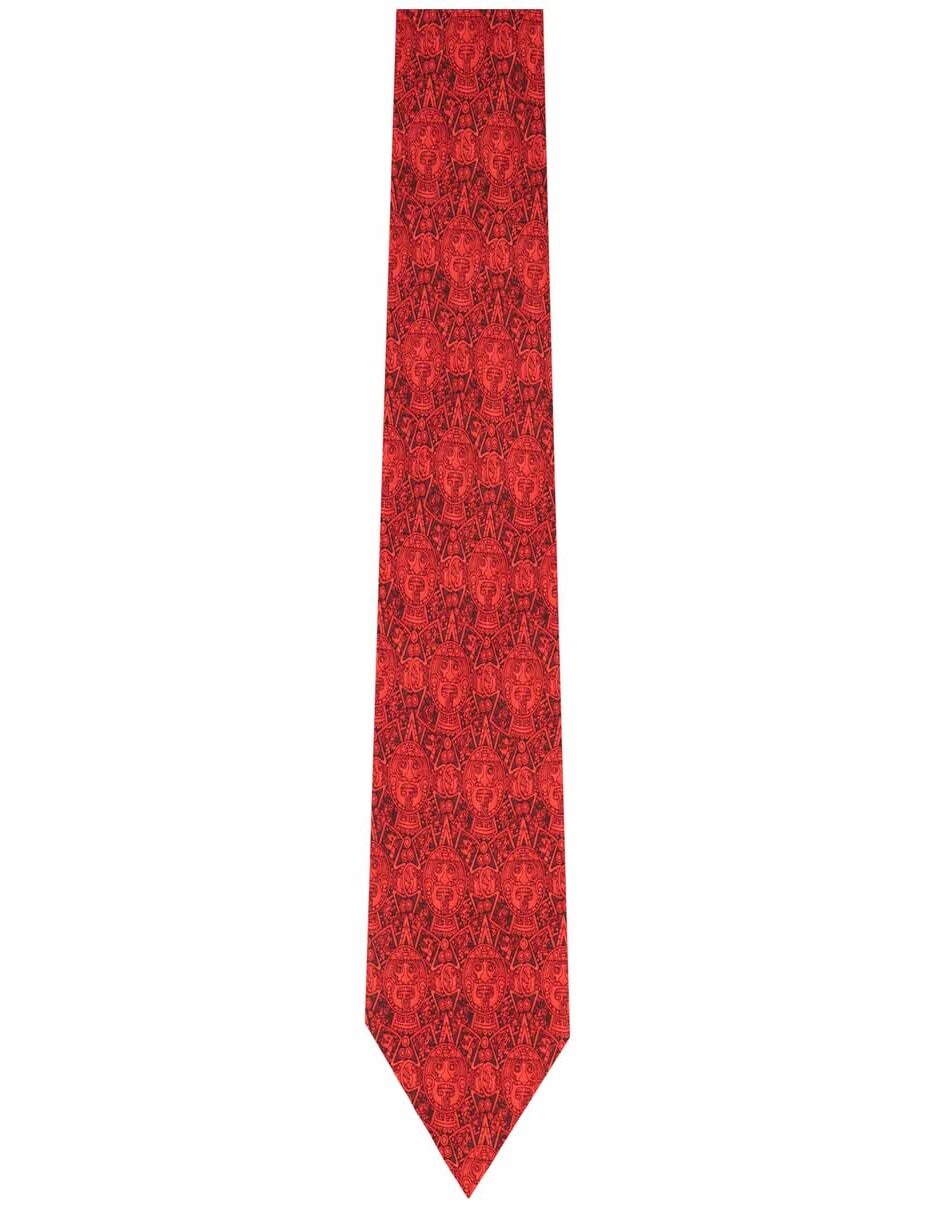 Corbata piedra del sol regular de seda estampado gráfico para
