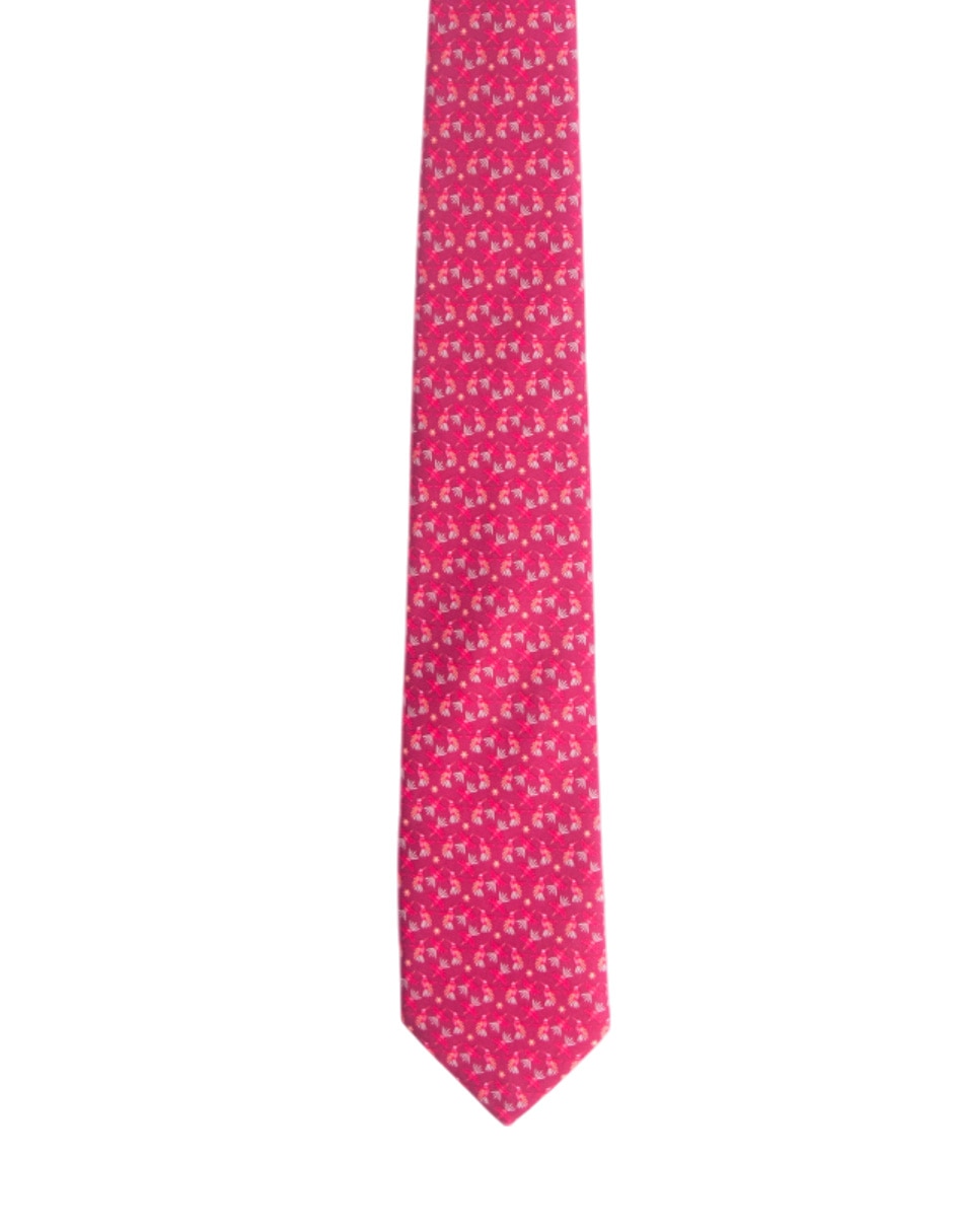 Corbata pineda covalin slim de seda con estampado floral 1