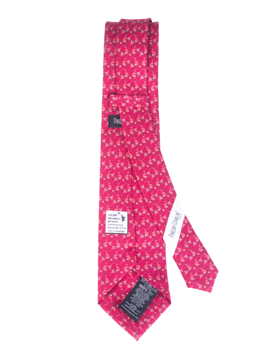 Corbata pineda covalin slim de seda con estampado floral 2