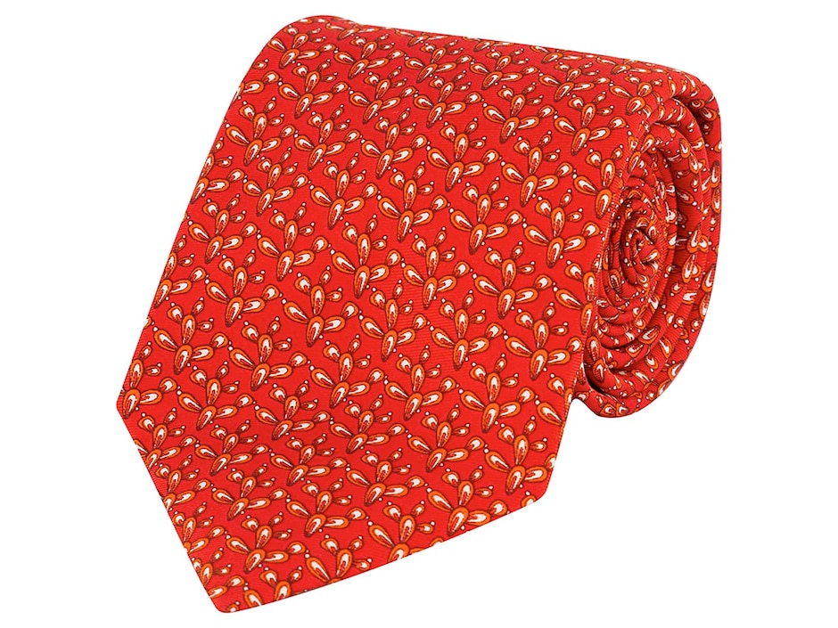 Corbata pineda covalin regular seda roja estampada