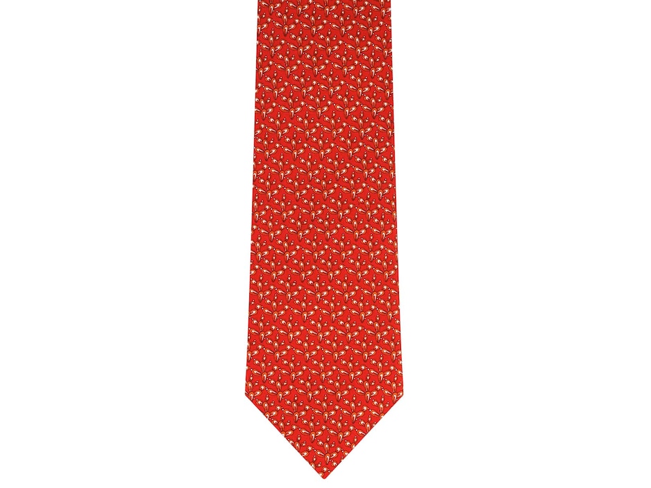 Corbata pineda covalin regular seda roja estampada