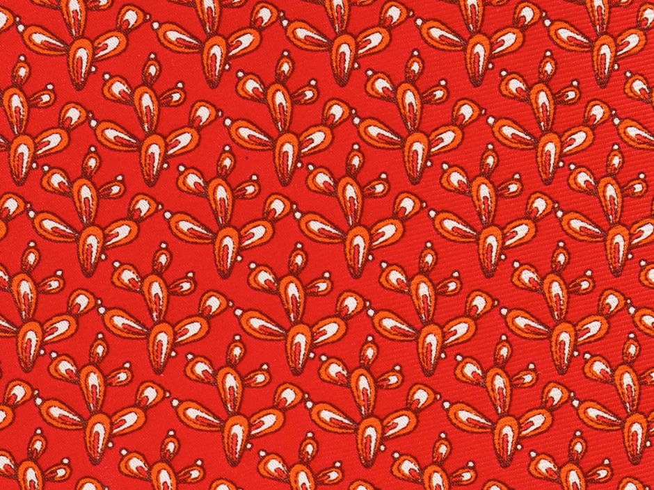 Corbata pineda covalin regular seda roja estampada
