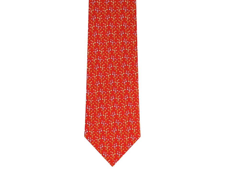 Corbata pineda covalin regular seda roja estampada 2