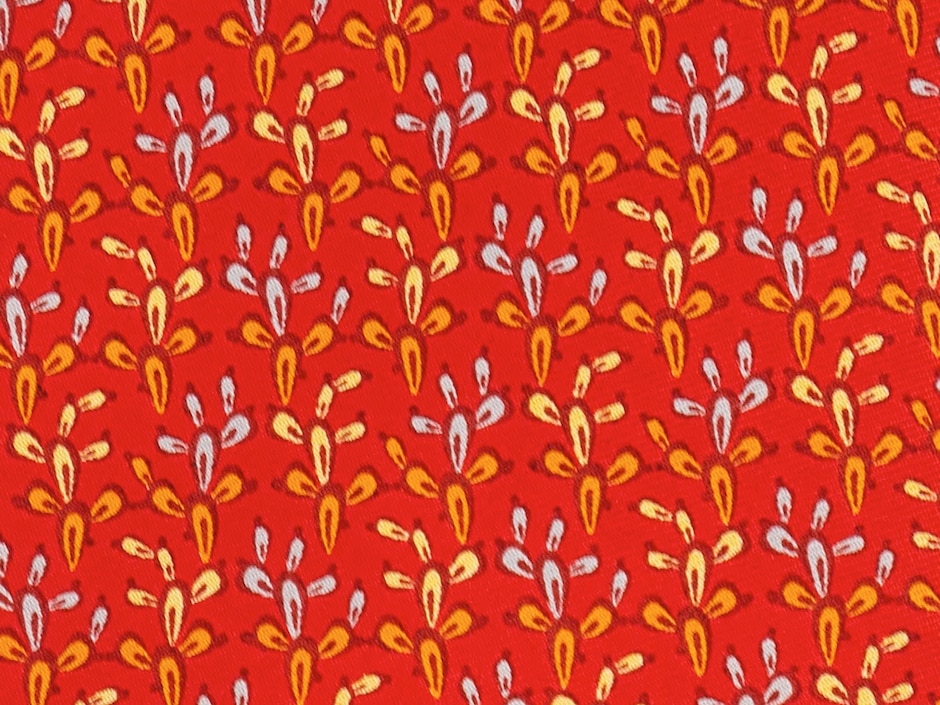 Corbata pineda covalin regular seda roja estampada