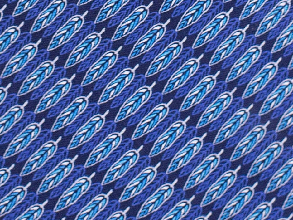 Corbata pineda covalin regular seda azul marino con diseño gráfico