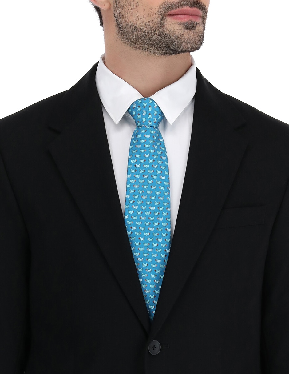 Corbata regular de seda estampado para hombre 2
