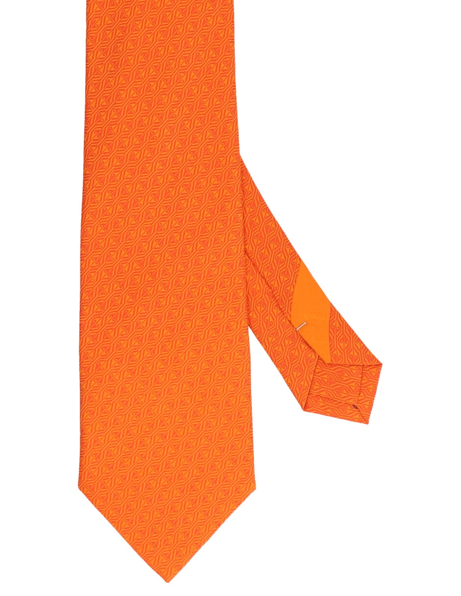 Corbata regular de seda estampado para hombre