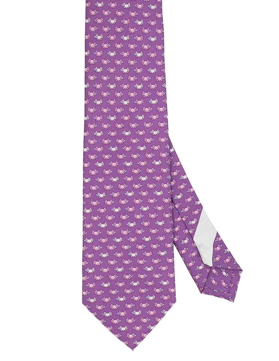 Corbata regular de seda estampado para hombre