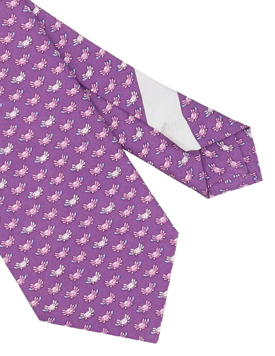 Corbata regular de seda estampado para hombre