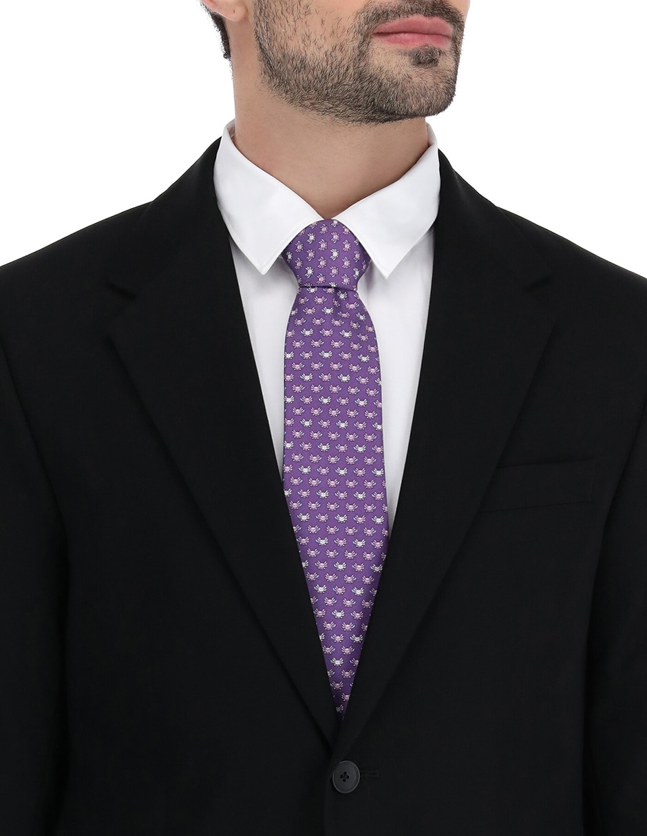 Corbata regular de seda estampado para hombre