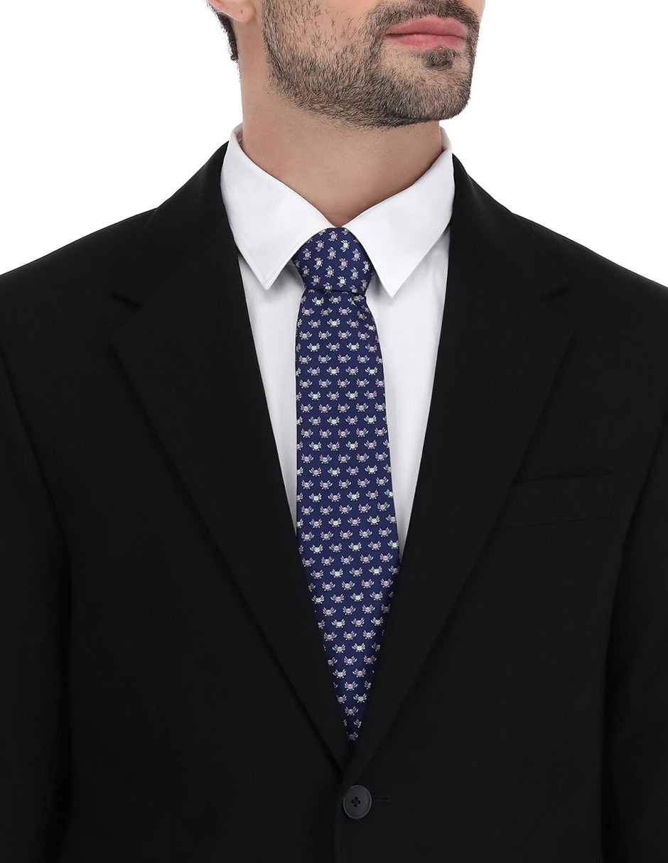 Corbata regular de seda estampado para hombre 2