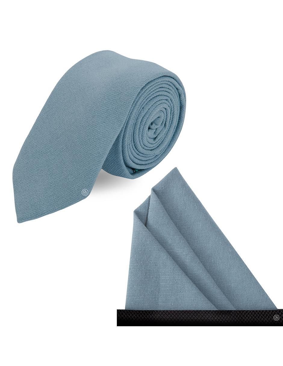 Set de corbata y pañuelo slim estampado para hombre