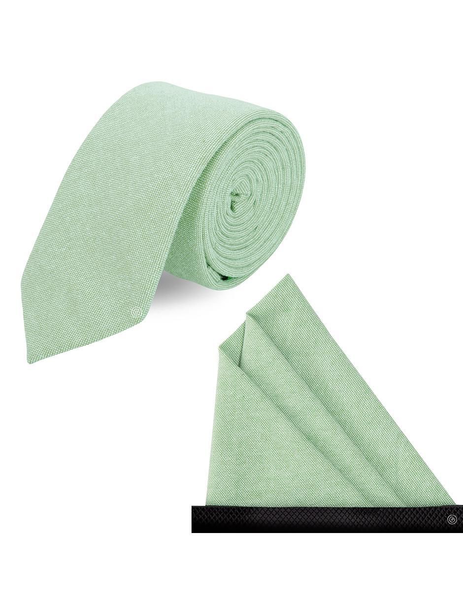 Set de corbata y pañuelo slim estampado para hombre