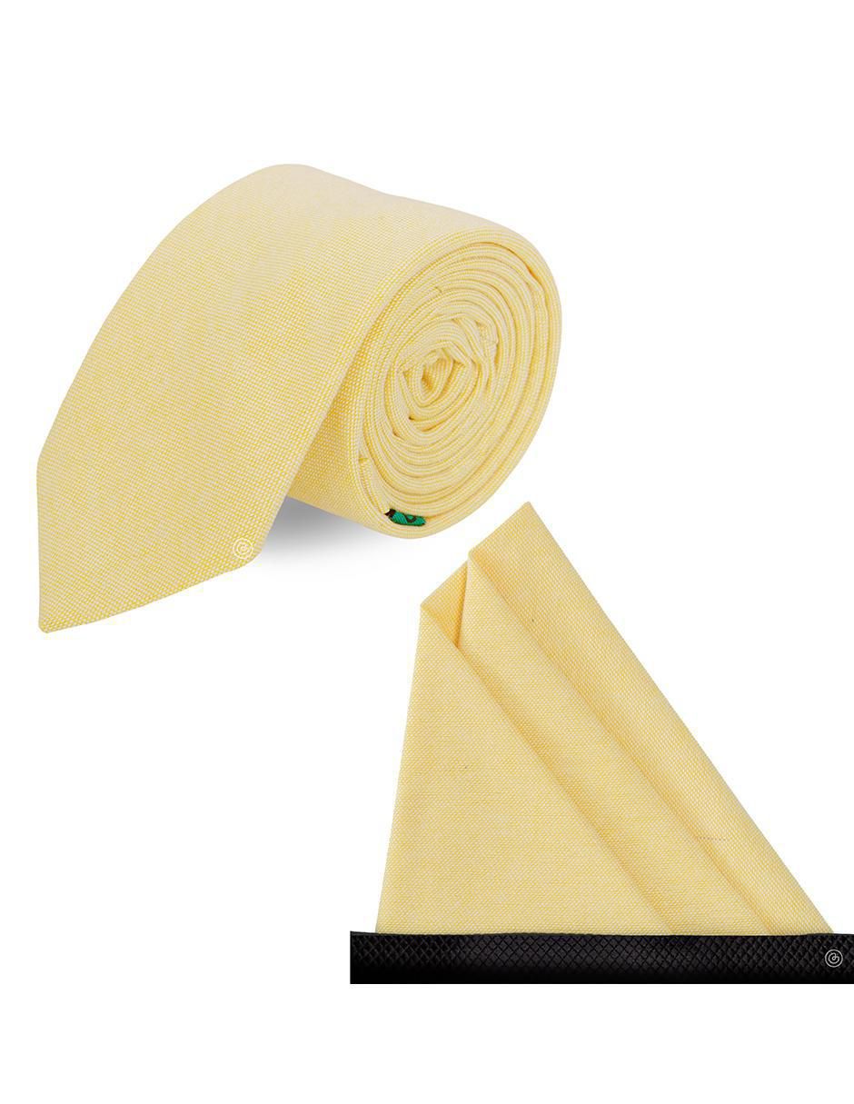 Set de corbata y pañuelo slim estampado jaspeado para hombre