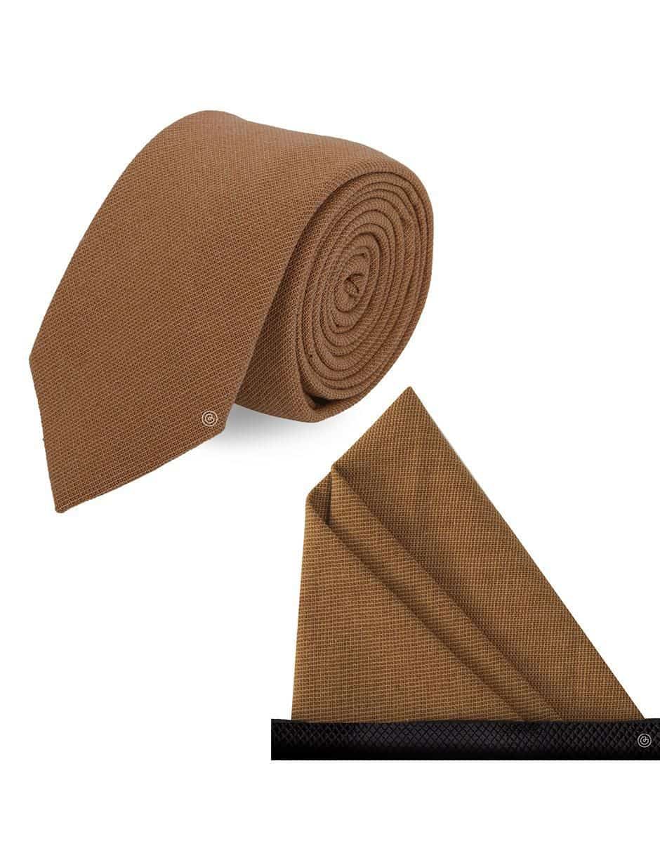 Set de corbata y pañuelo slim estampado para hombre