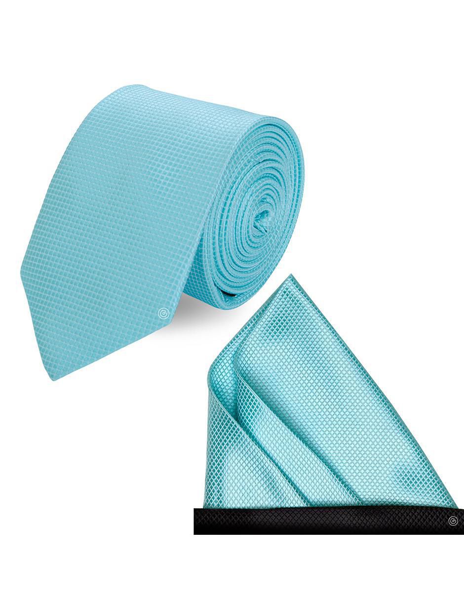 Set de corbata y pañuelo slim estampado para hombre