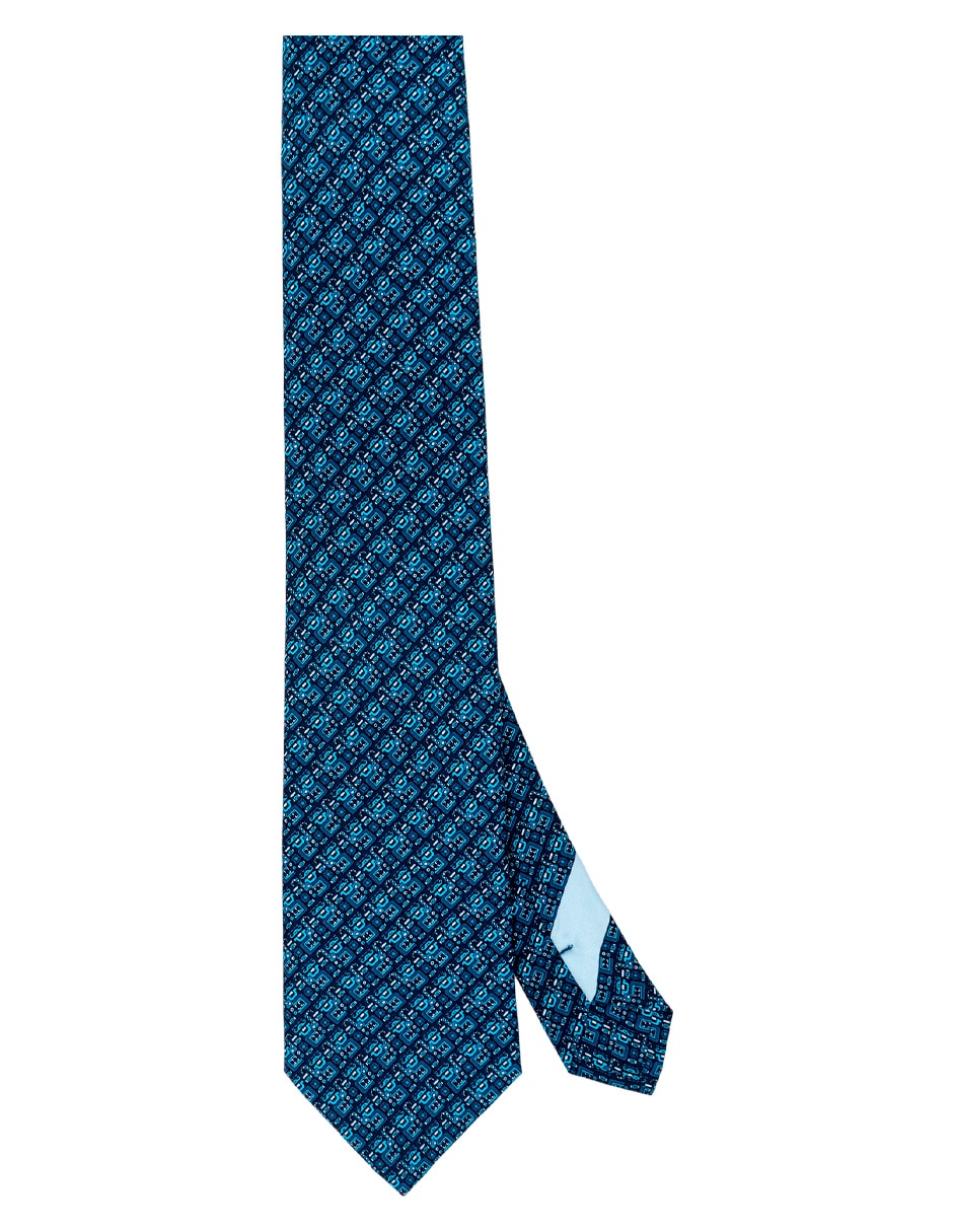 Corbata regular de seda estampado para hombre