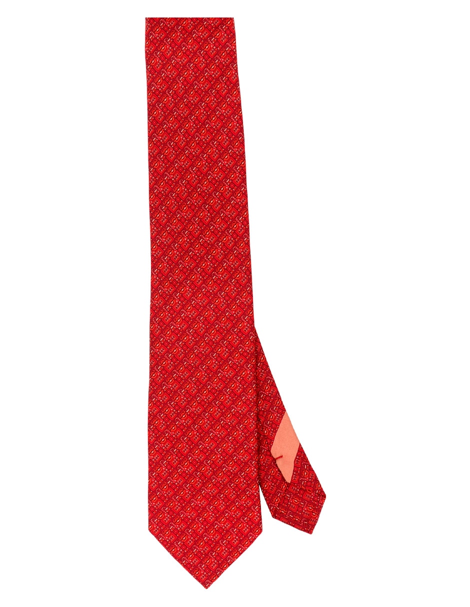Corbata regular de seda estampado para hombre