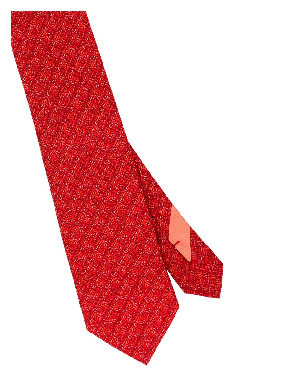 Corbata regular de seda estampado para hombre