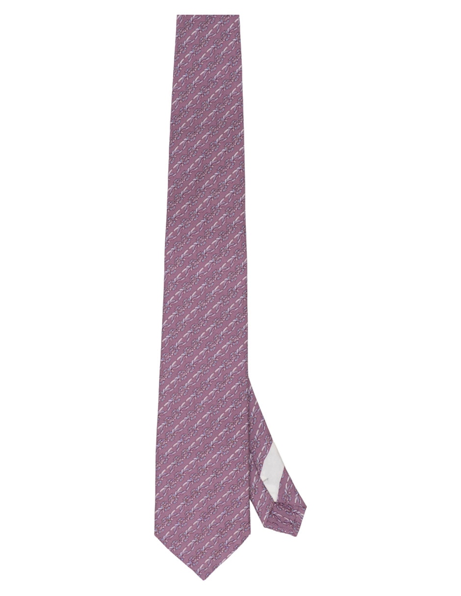 Corbata regular de seda estampado para hombre