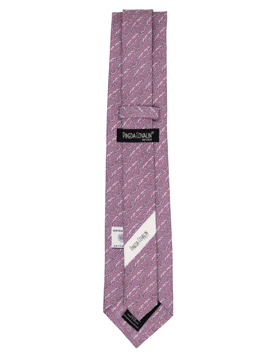 Corbata regular de seda estampado para hombre