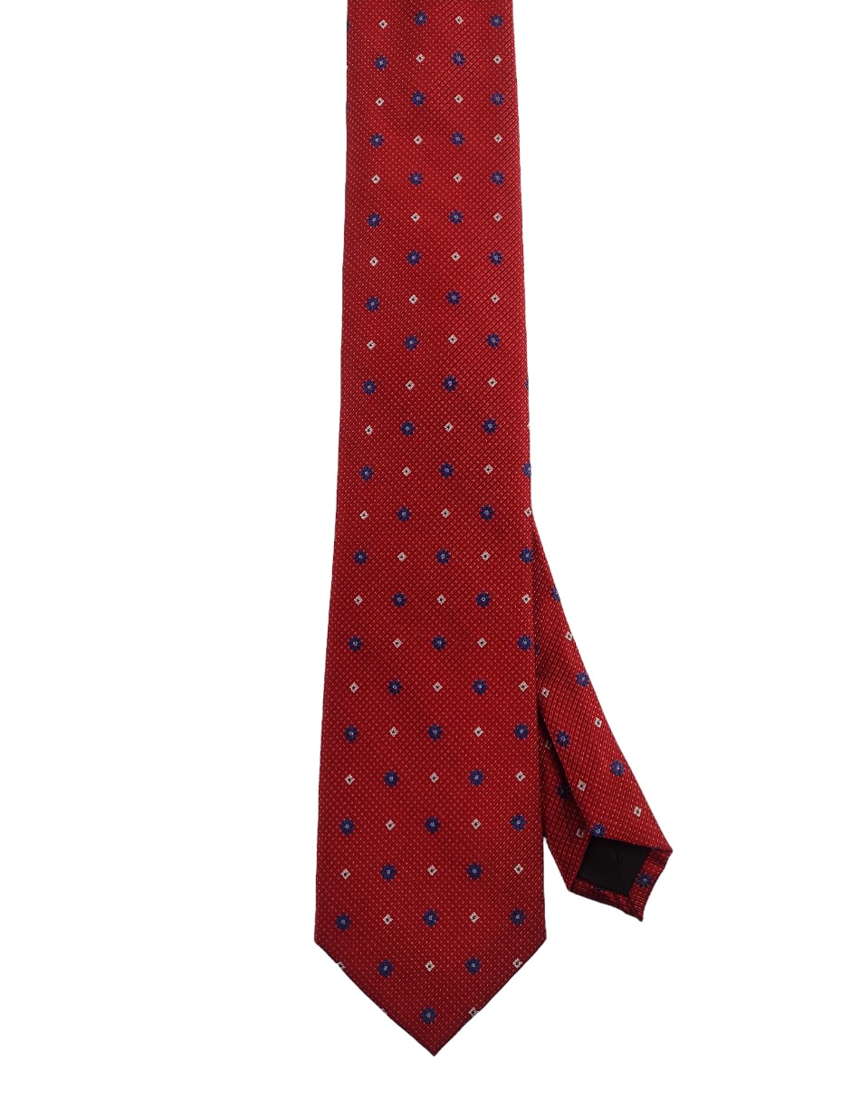Corbata regular de seda estampado microprint para hombre 1
