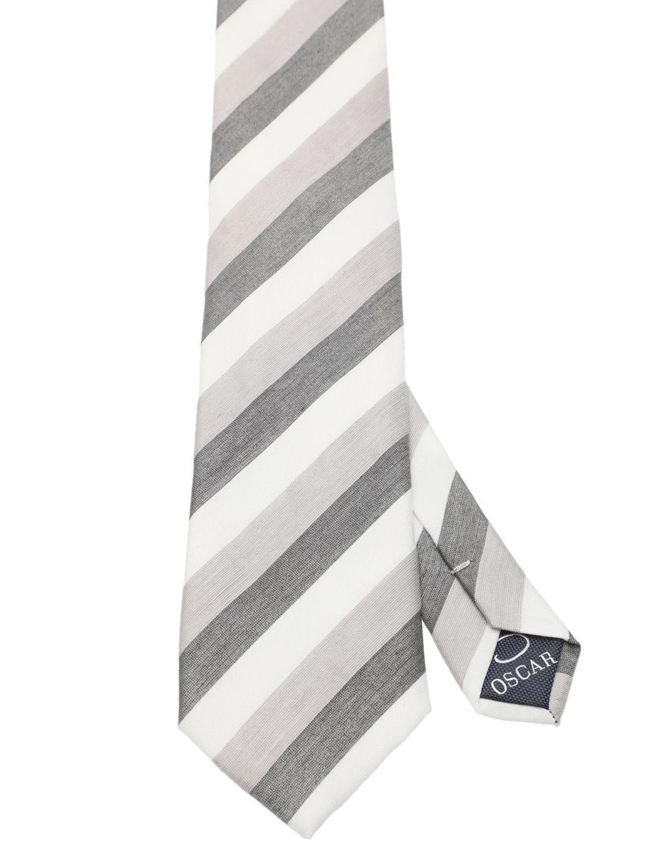 Corbata Oscar de la Renta regular estampado a rayas para hombre