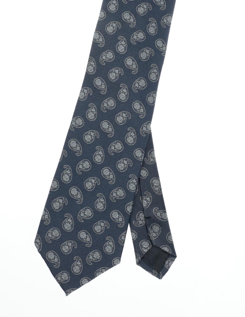 Corbata regular de seda estampado paisley para hombre