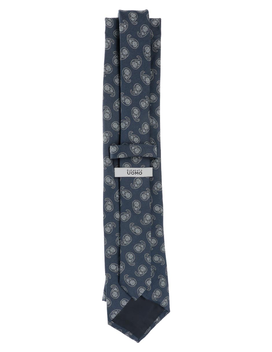 Corbata regular de seda estampado paisley para hombre