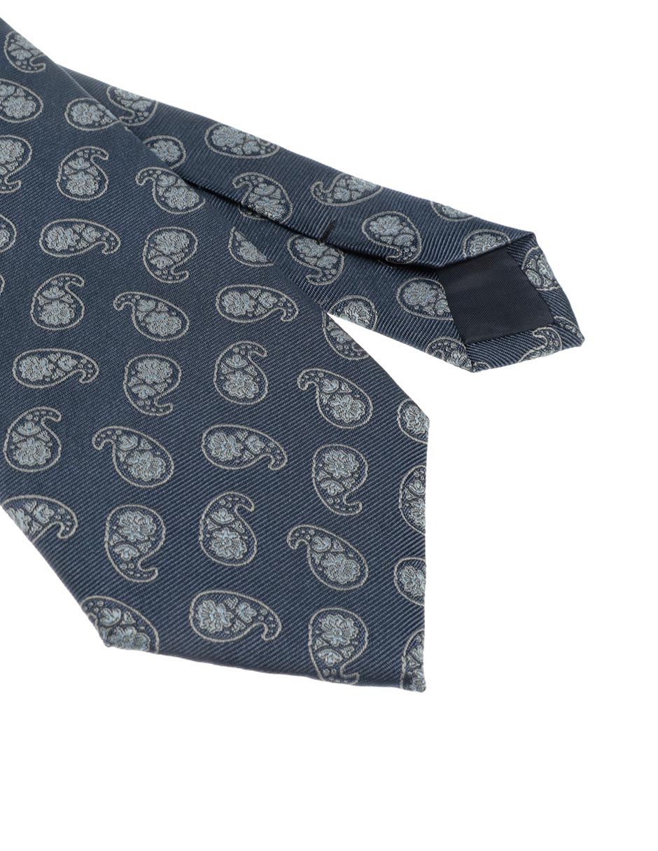 Corbata regular de seda estampado paisley para hombre