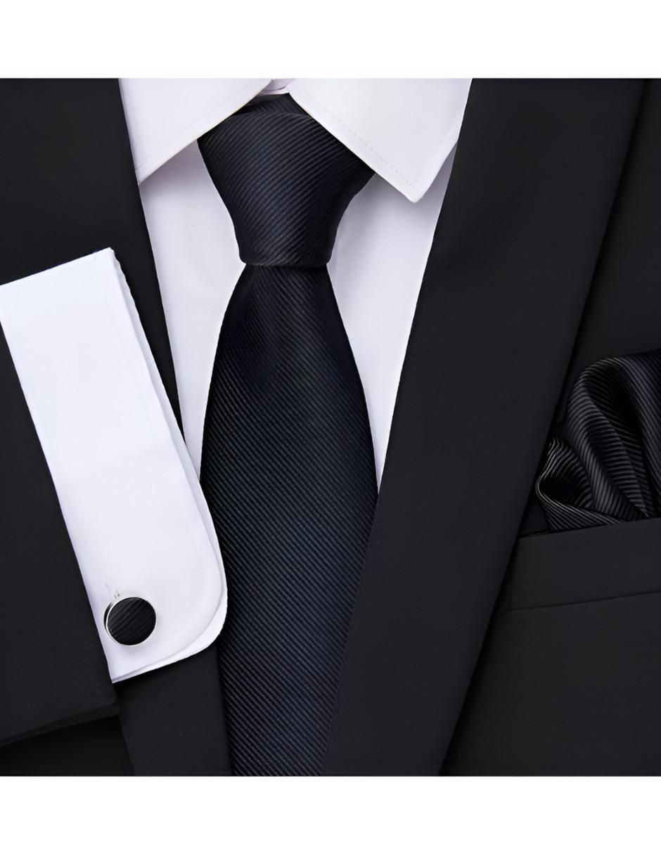 Set de corbata y pañuelo clásica de seda para hombre