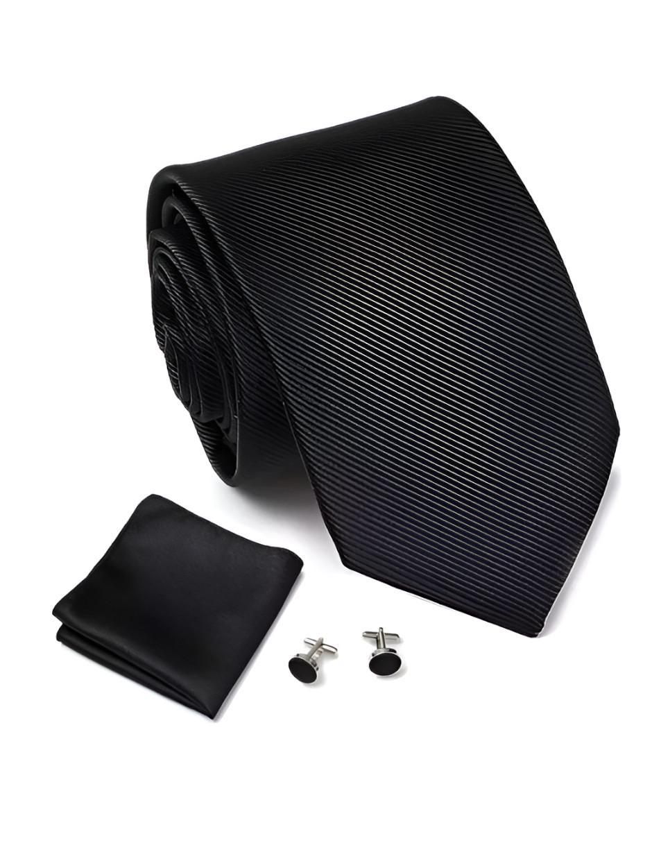 Set de corbata y pañuelo clásica de seda para hombre