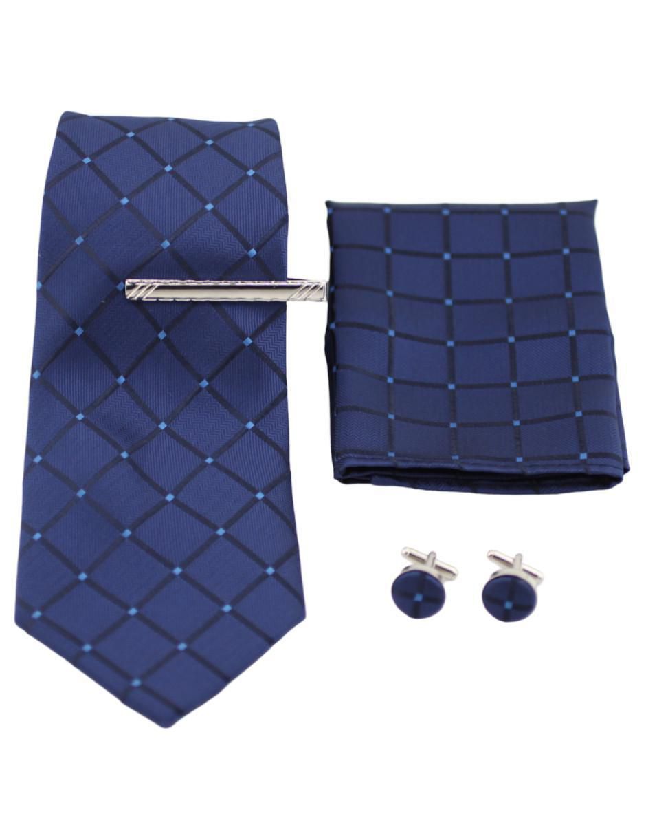 Set de corbata y pañuelo clásica de seda estampado rombos para hombre Set de corbata y pañuelo clásica de seda estampado rombos para hombre