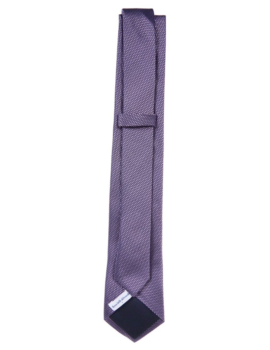 Corbata regular de seda estampado microprint para hombre 3
