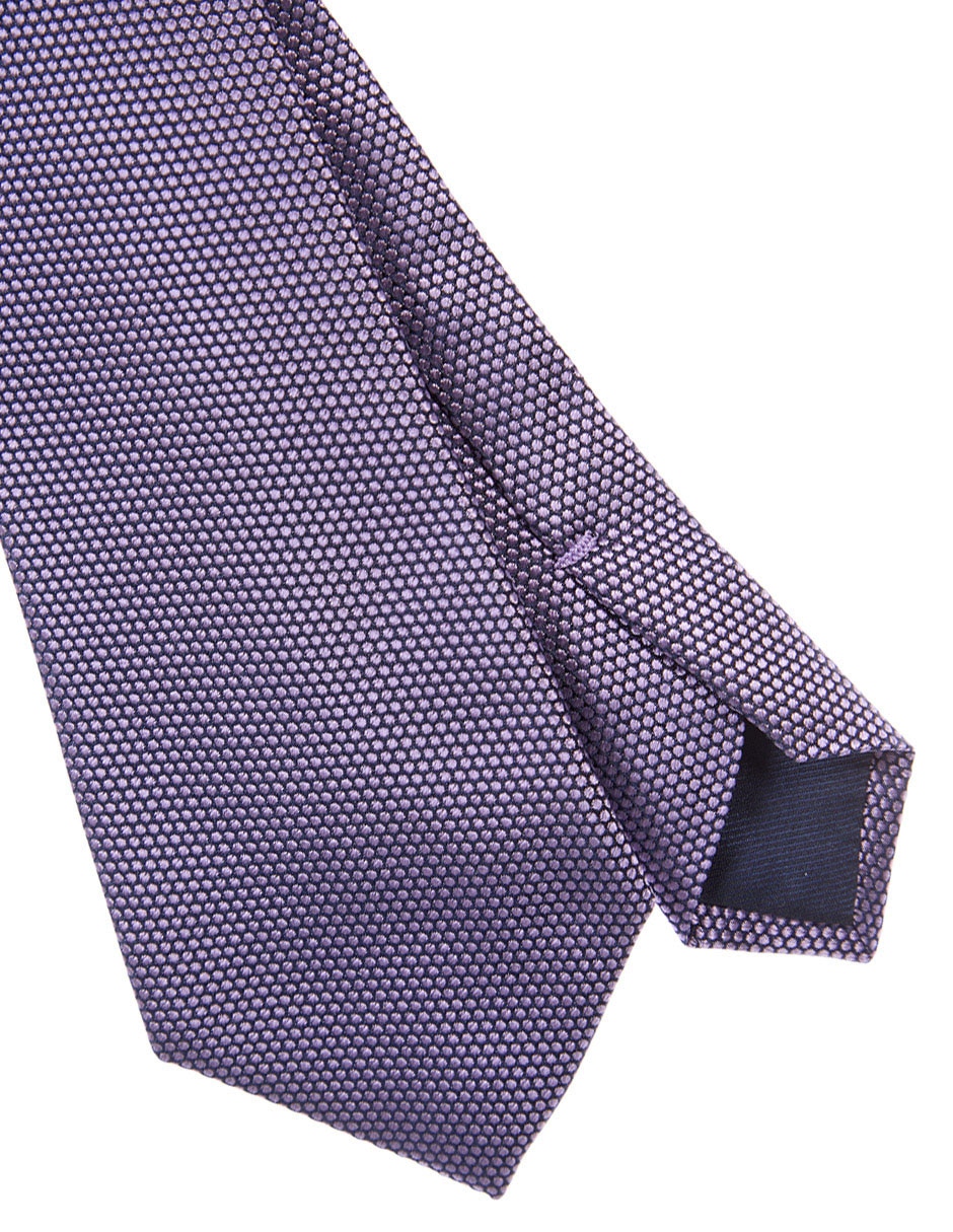 Corbata regular de seda estampado microprint para hombre 2