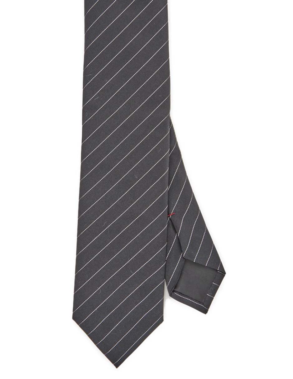 Corbata slim de seda estampado a rayas para hombre