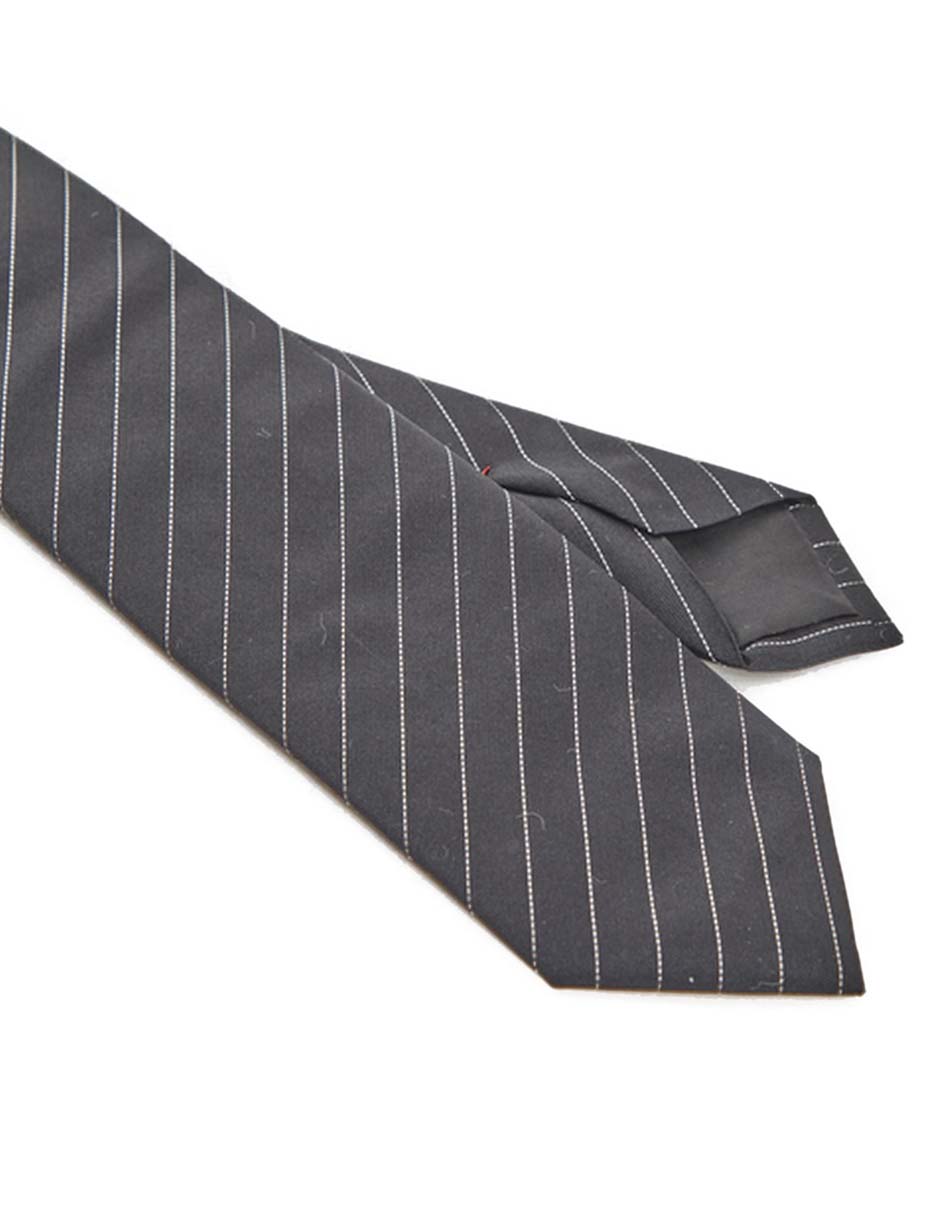 Corbata slim de seda estampado a rayas para hombre