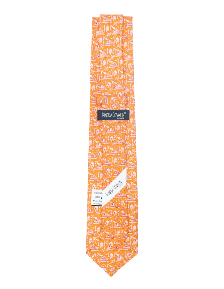 Corbata Pineda Covalin regular de seda estampada para hombre 2