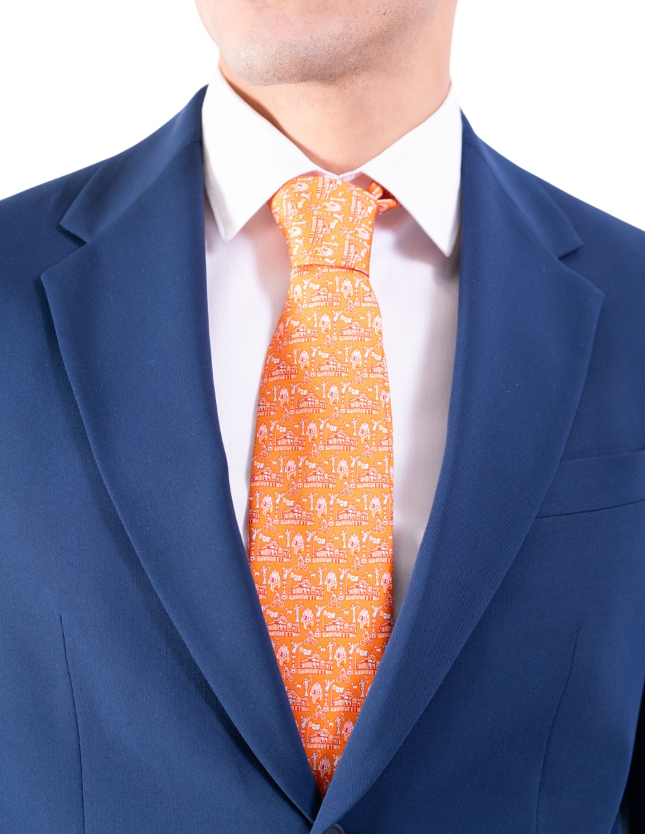 Corbata Pineda Covalin regular de seda estampada para hombre 3