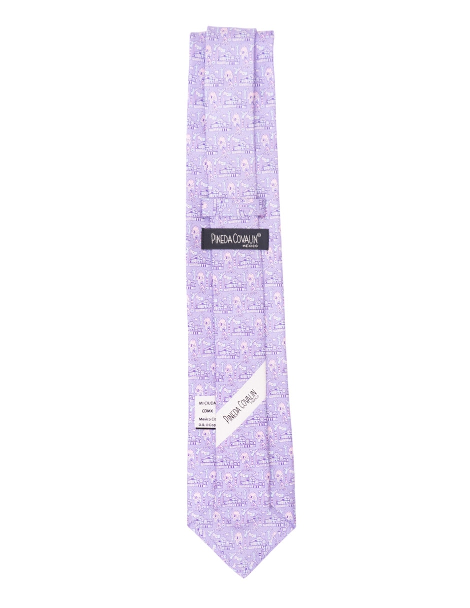 Corbata Pineda Covalin regular de seda estampada para hombre 2