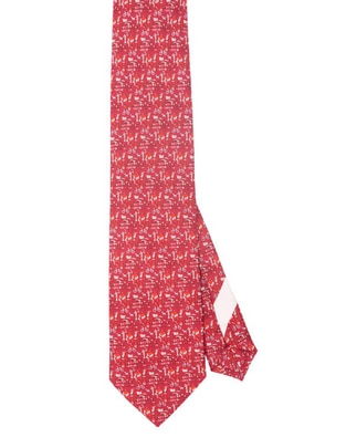 Corbata regular de seda estampado para hombre