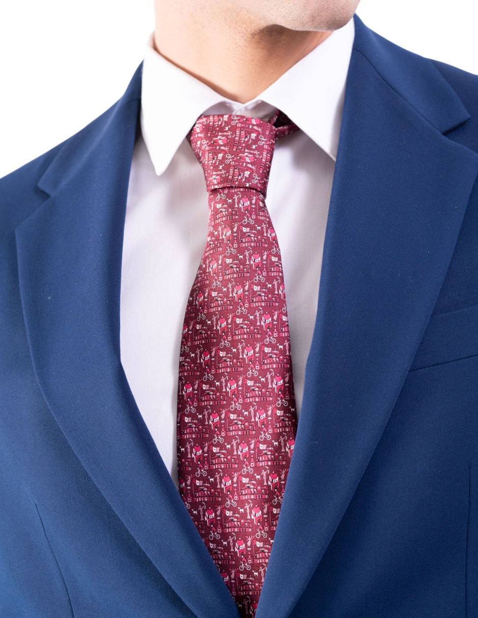 Corbata pineda covalin regular de seda estampada para hombre
